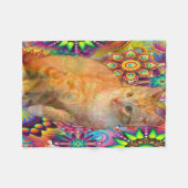 Couverture Polaire Chat Psychedélique Tie Dye (Devant (Horizontal))