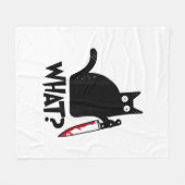 Couverture Polaire Chat Qu'est-ce que_ Drôle Chat Noir  (Devant (Horizontal))