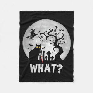 Couverture Polaire Chat Quoi_ Halloween Chat Noir Avec Couteau - Drôl