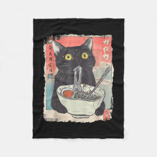 Couverture Polaire Chat Ramen Noodle japonais Anime Manga Ramen Kawai