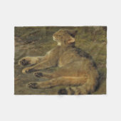 Couverture Polaire Chat sauvage (par Rosa Bonheur) (Devant (Horizontal))