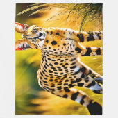 Couverture Polaire Chat Serval De Savannah Africaine (Devant)