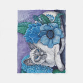 Couverture Polaire Chat siamois de point bleu (Devant)