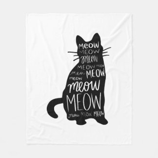 Couverture Polaire Chat Silhouette Meow