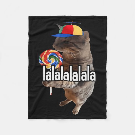 Couverture Polaire Chat Silly Avec Mème De Sucette (Devant)