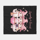 Couverture Polaire Chat sorcière éffrayante et sucrée Chat surdimensi (Devant (Horizontal))