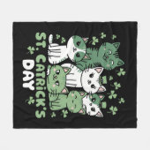 Couverture Polaire Chat St Patrick's Day Drôle Catrick's Day (Devant (Horizontal))