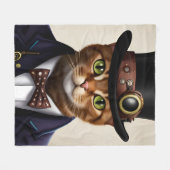 Couverture Polaire Chat Steampunk (Devant (Horizontal))