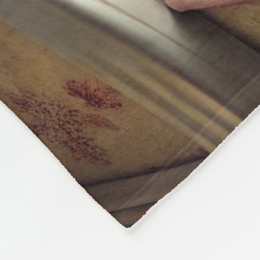 Couverture Polaire Chat sur une chaise (Shabby Chic) (Coin)