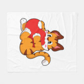 Couverture Polaire Chat tigre à l'amour avec coeur.PNG (Devant (Horizontal))