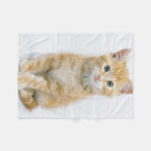 Couverture Polaire Chat tigré d'orange douce (Devant (Horizontal))