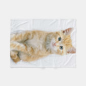 Couverture Polaire Chat tigré d'orange douce (Devant (Horizontal))