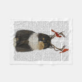 Couverture Polaire Chat Tortoiseshell avec Antlers et Red Birds (Devant (Horizontal))