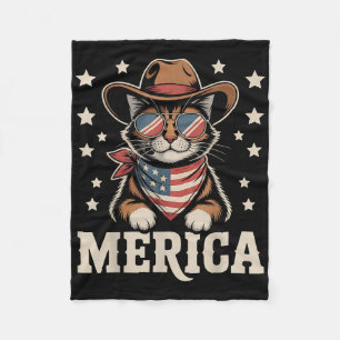 Couverture Polaire Chat Usa Merica 4 Juillet Hommes Femmes Enfants Dr