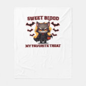 Couverture Polaire Chat Vampire en colère Craves Sweet Halloween sang (Devant)