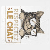 Couverture Polaire Chat Vectoriel Cool avec Lunettes de Soleil – fun (Devant (Horizontal))
