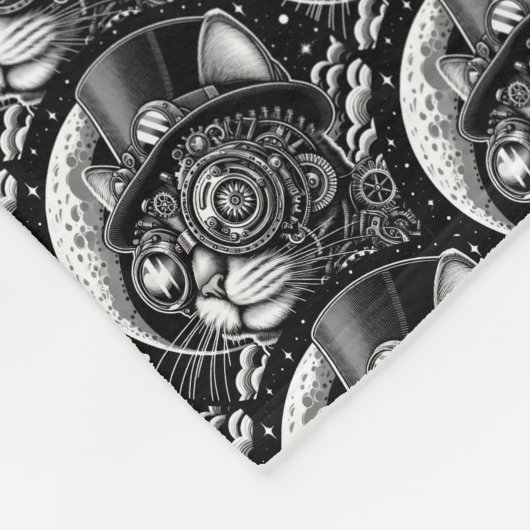 Couverture Polaire Chat victorien Steampunk (Coin)