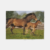 Couverture Polaire Châtaigne de Thoroughbred Mare & Foie (Devant (Horizontal))