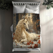 Couverture Polaire Chateau blanc neige Unicorne hiver Fairytale Castl