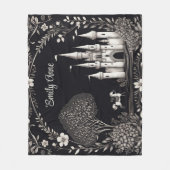 Couverture Polaire Château de Conte de Foire Noir et Blanc avec Cheva (Devant)