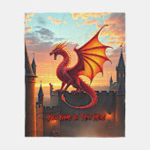 Couverture Polaire Château de la Garde Dragon Rouge & Or (Devant)