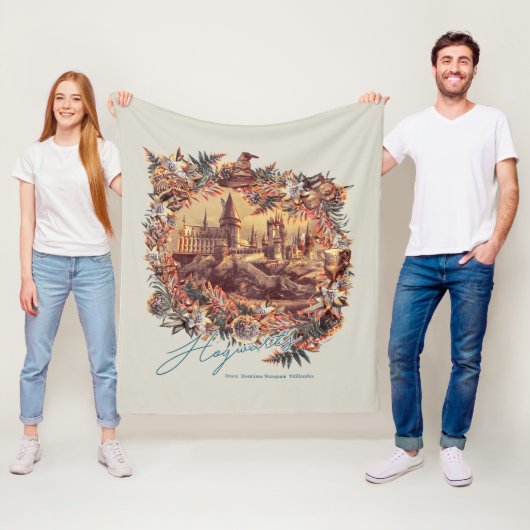 Couverture Polaire CHÂTEAU HOGWARTS™ Graphique floral (En situation)