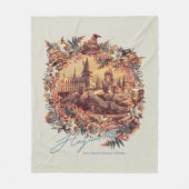 Couverture Polaire CHÂTEAU HOGWARTS™ Graphique floral (Devant)