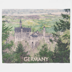 Couverture Polaire Château Retro Neuschwanstein en Allemagne