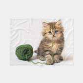 Couverture Polaire Chaton avec le fil vert (Devant (Horizontal))