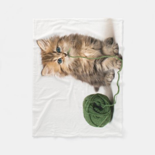 Couverture Polaire Chaton avec le fil vert (Devant)