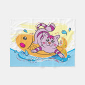 Couverture Polaire Chaton et Poisson (Devant (Horizontal))