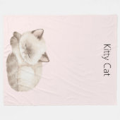 Couverture Polaire Chaton Gris Blanc (Devant (Horizontal))