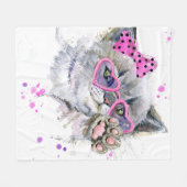 Couverture Polaire Chaton mignon d'aquarelle (Devant (Horizontal))
