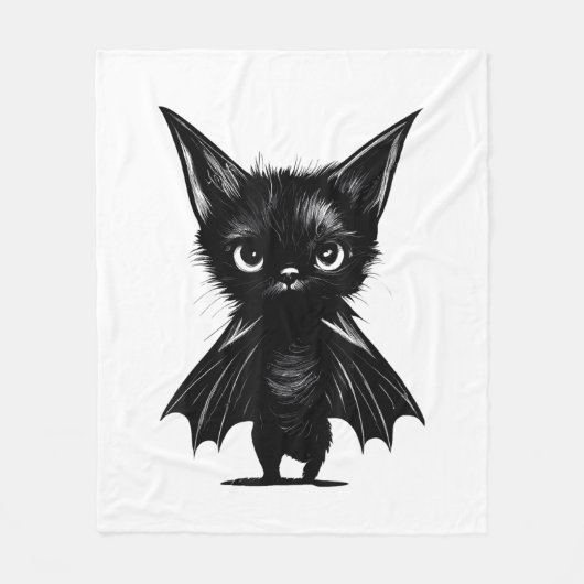 Couverture Polaire Chaton Noir Grumpy Halloween En Costume De Chat (Devant)