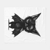 Couverture Polaire Chaton Noir Grumpy Halloween En Costume De Chat (Devant (Horizontal))