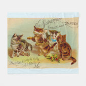 Couverture Polaire Chatons de cartes de commerce victoriens jouant (Devant (Horizontal))