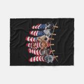Couverture Polaire Chatons patriotiques dans des chaussettes de drape (Devant (Horizontal))