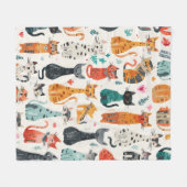 Couverture Polaire Chats à motifs (Devant (Horizontal))