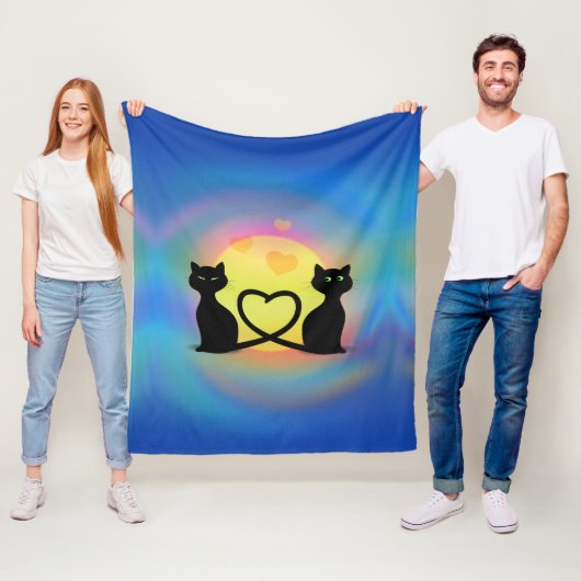 Couverture Polaire Chats amoureux (En situation)