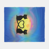 Couverture Polaire Chats amoureux (Devant (Horizontal))