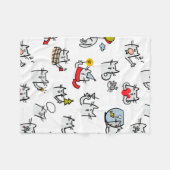 Couverture Polaire Chats amusants, lait et magie. (Devant (Horizontal))