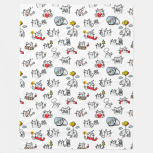 Couverture Polaire Chats amusants, lait et magie.