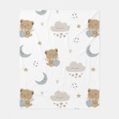 Couverture Polaire Chats anges Kawaii et nuages (1) (Devant)