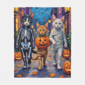 Couverture Polaire Chats Angora Turcs En Costumes Halloween (Devant)