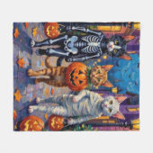 Couverture Polaire Chats Angora Turcs En Costumes Halloween (Devant (Horizontal))