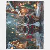 Couverture Polaire Chats Angora Turcs Noël Neige Fêtes (Devant)