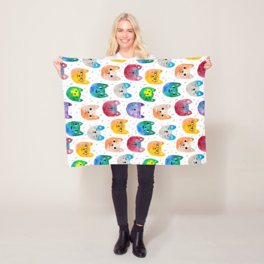 Couverture Polaire Chats aquarelles et amis (En situation)