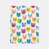 Couverture Polaire Chats aquarelles et amis (Devant)