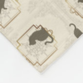 Couverture Polaire Chats Art Déco Élégants - Beige (Coin)