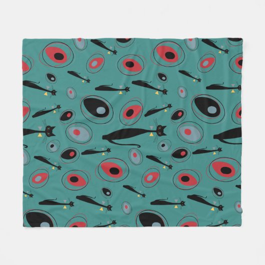 Couverture Polaire | Chats atomiques modernes du m (Devant (Horizontal))